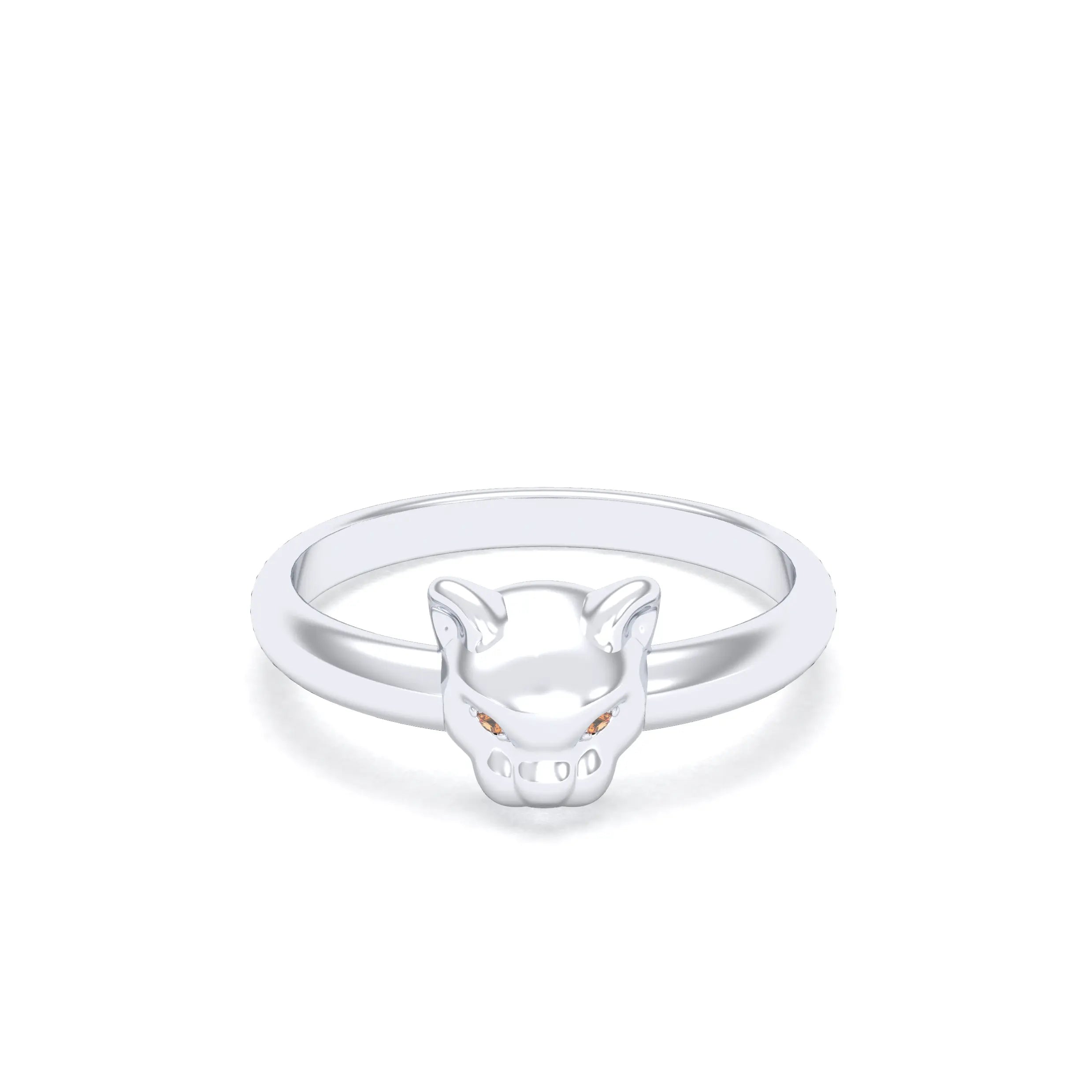 Bague Petite Féline Argent Massif & Regard de Gemmes