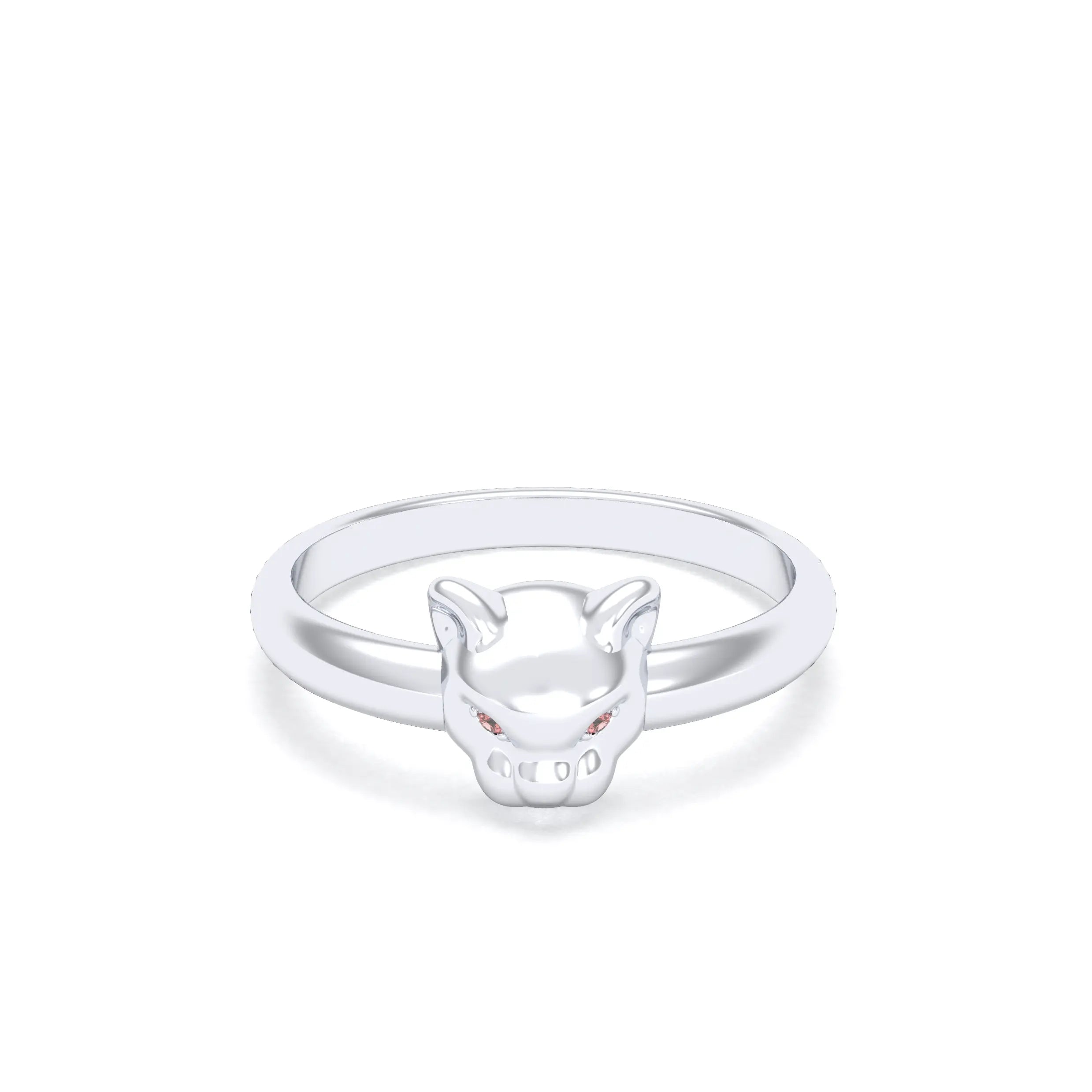 Bague Petite Féline Argent Massif & Regard de Gemmes