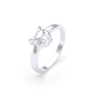 Bague Petite Féline Argent Massif & Regard de Gemmes Saphir rose