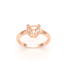 Bague Petite Féline en Or Rose 18 Carats et Regard Précieux