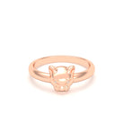 Bague Petite Féline en Or Rose 18 Carats et Regard Précieux