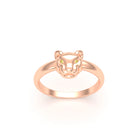 Bague Petite Féline en Or Rose 18 Carats et Regard Précieux