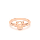 Bague Petite Féline en Or Rose 18 Carats et Regard Précieux