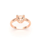 Bague Petite Féline en Or Rose 18 Carats et Regard Précieux