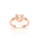 Bague Petite Féline en Or Rose 18 Carats et Regard Précieux