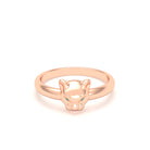 Bague Petite Féline en Or Rose 18 Carats et Regard Précieux