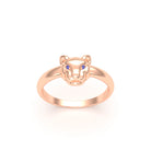 Bague Petite Féline en Or Rose 18 Carats et Regard Précieux