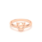 Bague Petite Féline en Or Rose 18 Carats et Regard Précieux