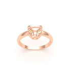 Bague Petite Féline en Or Rose 18 Carats et Regard Précieux