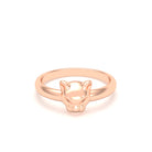 Bague Petite Féline en Or Rose 18 Carats et Regard Précieux