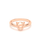 Bague Petite Féline en Or Rose 18 Carats et Regard Précieux