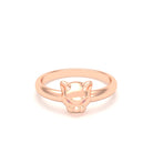 Bague Petite Féline en Or Rose 18 Carats et Regard Précieux