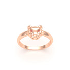 Bague Petite Féline en Or Rose 18 Carats et Regard Précieux