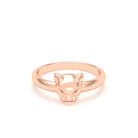 Bague Petite Féline en Or Rose 18 Carats et Regard Précieux