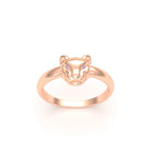 Bague Petite Féline en Or Rose 18 Carats et Regard Précieux