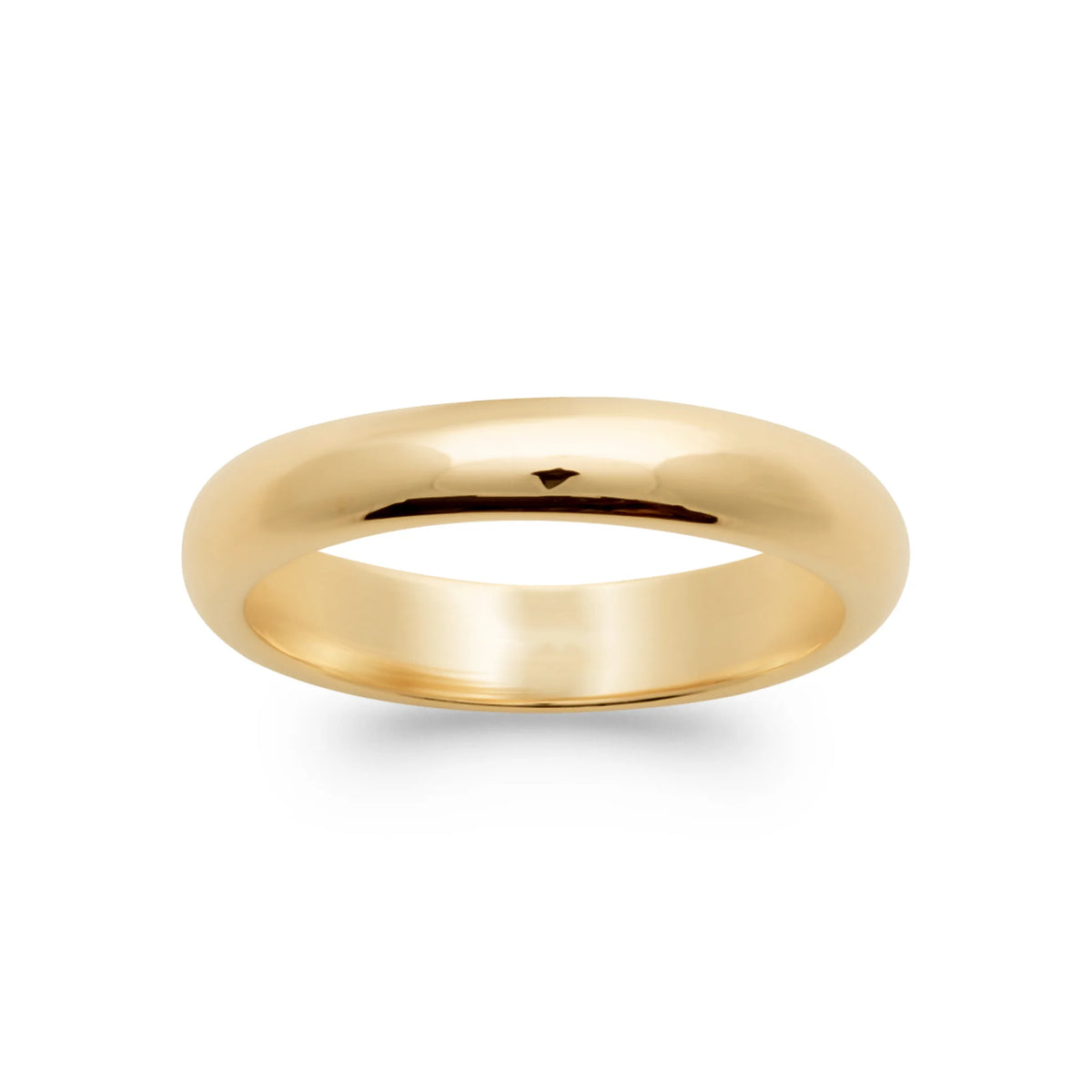 Bague jonc bombé lisse en or poli intemporel en plaqué or