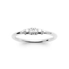 Bague jonc fin et rangée de zircons en argent 925