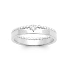 Bague jonc perlé mi-pavé de zircons en argent 925