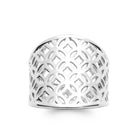 Bague large dôme ajouré motif moucharabieh en argent 925 rhodié