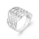 Bague large treillis ajouré en argent 925 rhodié