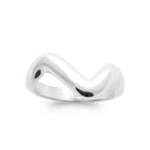 Bague large vague polie en argent 925 rhodié