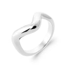 Bague large vague polie en argent 925 rhodié