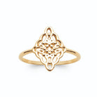 Bague losange ajouré façon nœud celtique en plaqué or