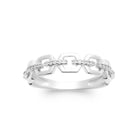 Bague maillons de chaîne et maillon pavé en argent 925