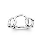 Bague maillons entrelacés en argent 925 rhodié, vue de face