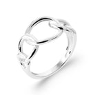 Bague maillons entrelacés en argent 925 rhodié