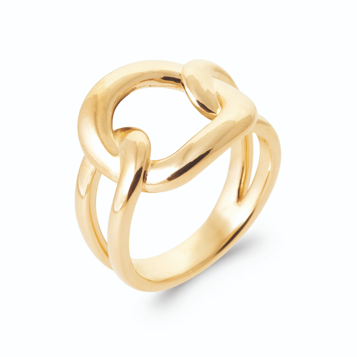 Bague maillons entrelacés en plaqué or