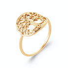 Bague médaillon arbre de vie en plaqué or