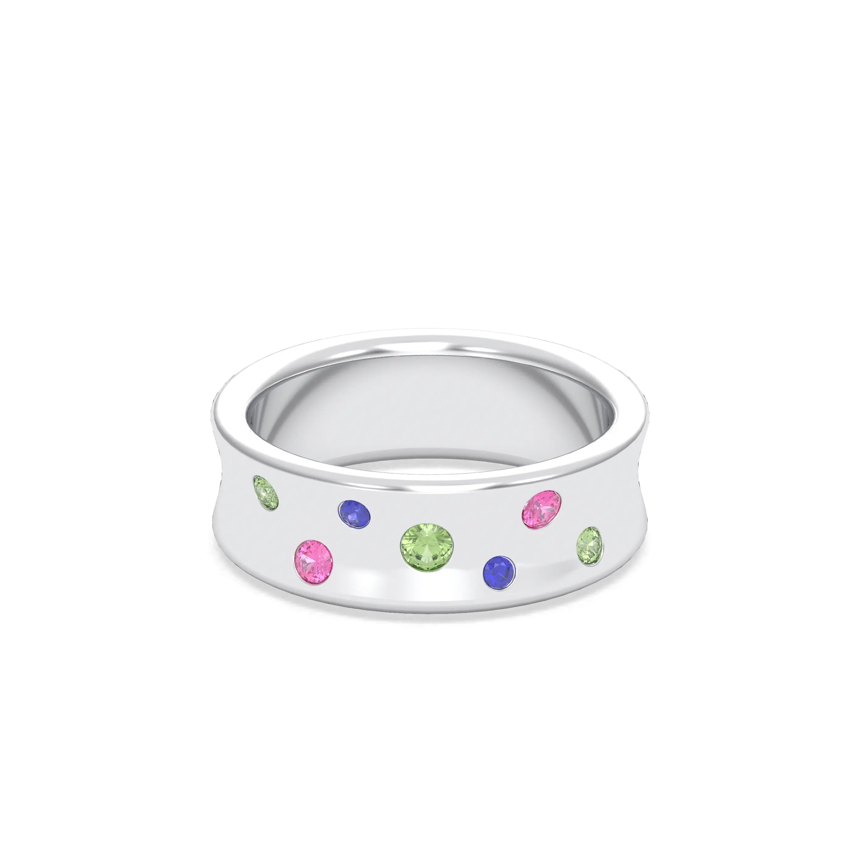 Bague Miami – L'Audace Précieuse en Argent 950, Saphirs et Rubis