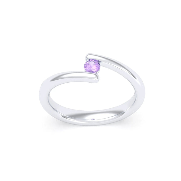 Bague Solitaire Naples en Argent 950 – L'Éclat Minimaliste à personnaliser, autre vue