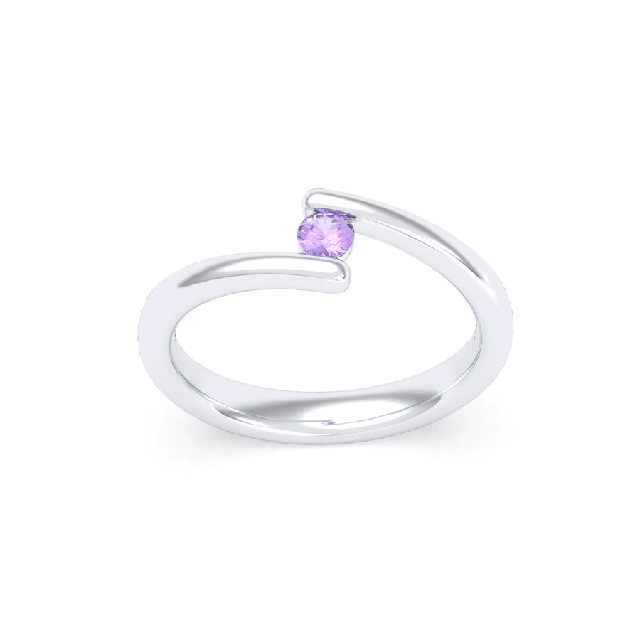 Bague de joaillerie en argent 950, vue de détail, fabriquée à l’atelier Bajoia de Sèvres