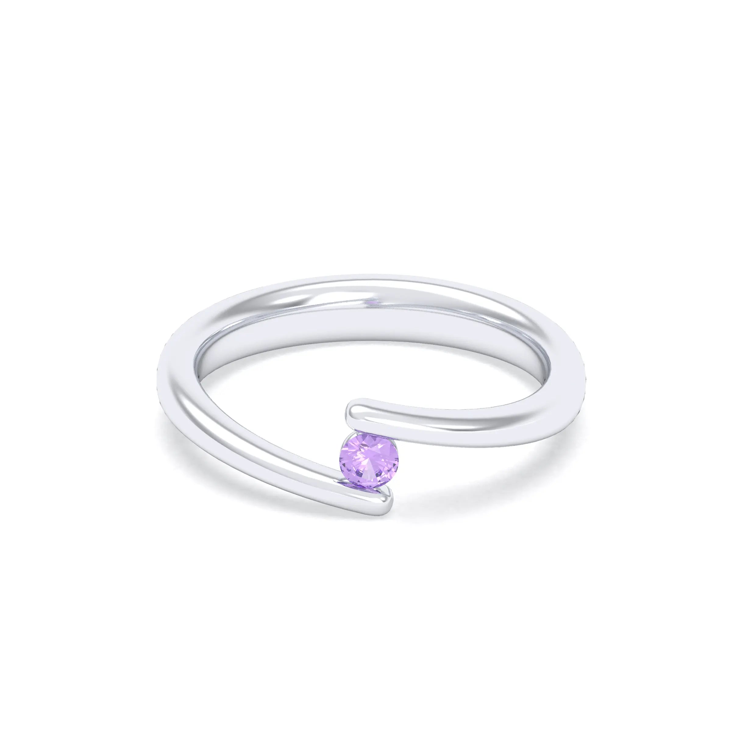 Bague Solitaire Naples en Argent 950 – L'Éclat Minimaliste à personnaliser