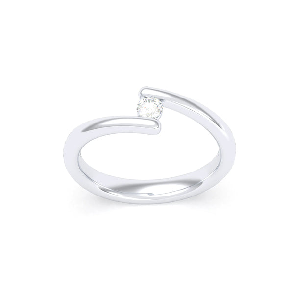 Bague Solitaire Naples en Or Blanc 18k – La Lumière Absolue, autre vue