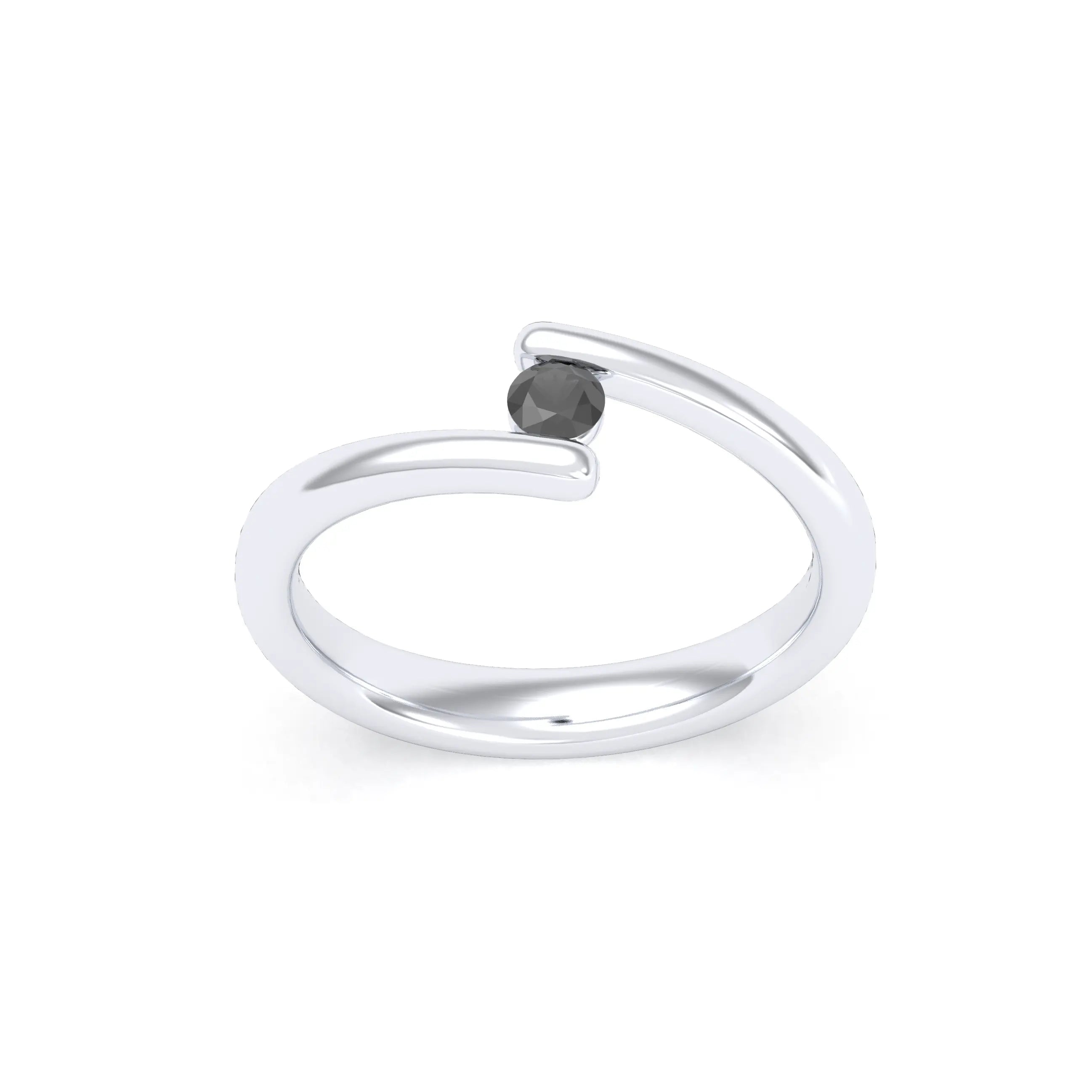 Bague Solitaire Naples en Or Blanc 18k – La Lumière Absolue