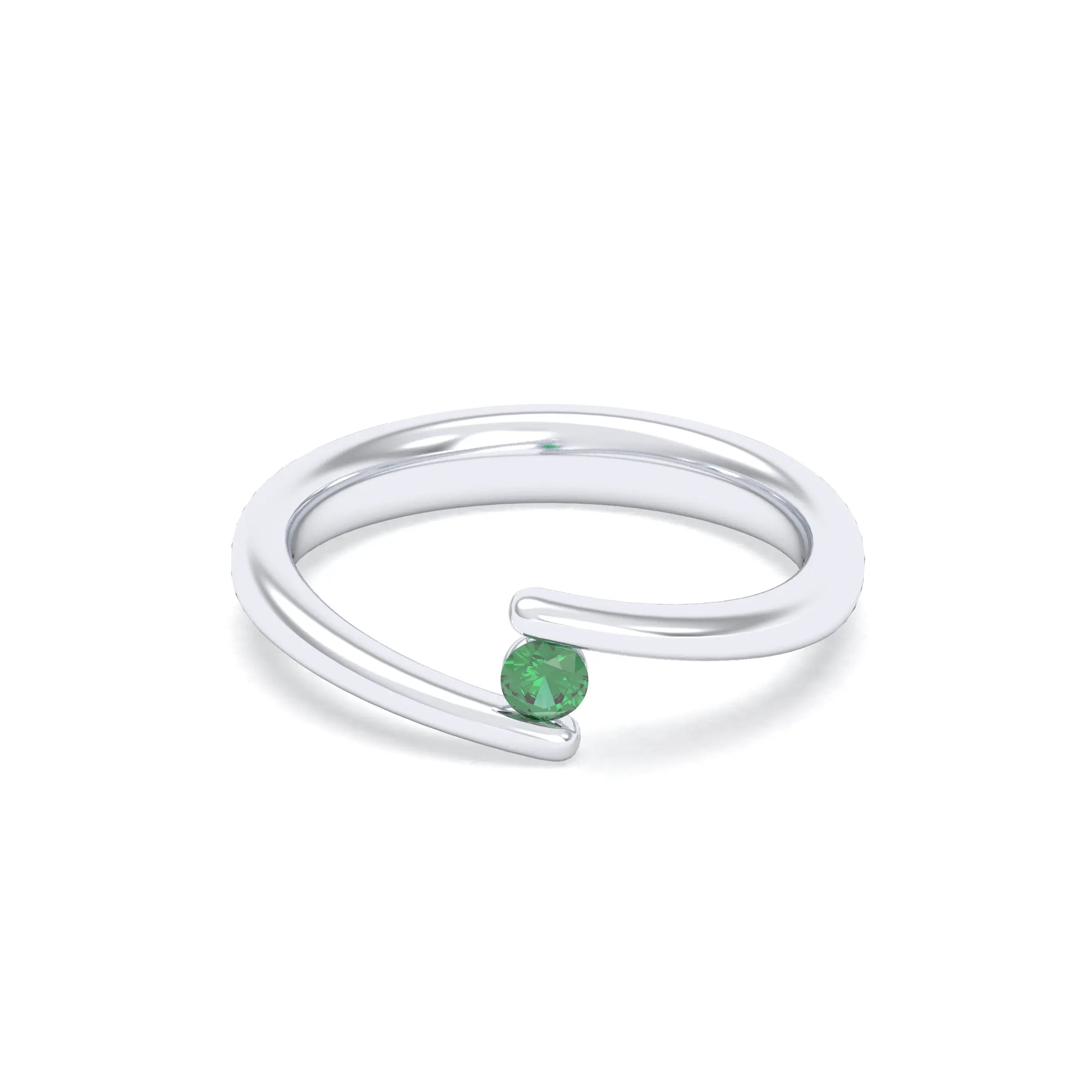 Bague Solitaire Naples en Or Blanc 18k – La Lumière Absolue