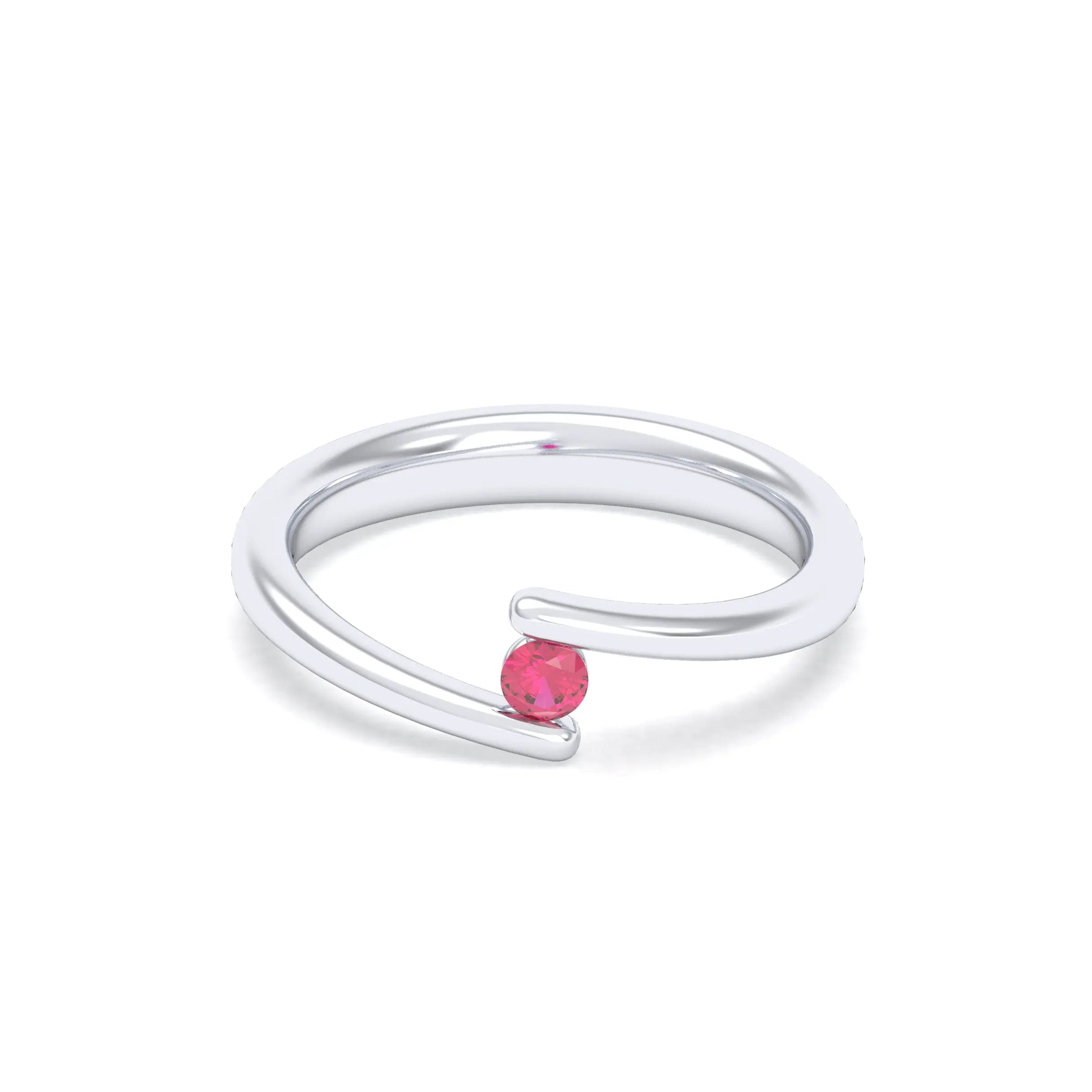 Bague Solitaire Naples en Or Blanc 18k – La Lumière Absolue