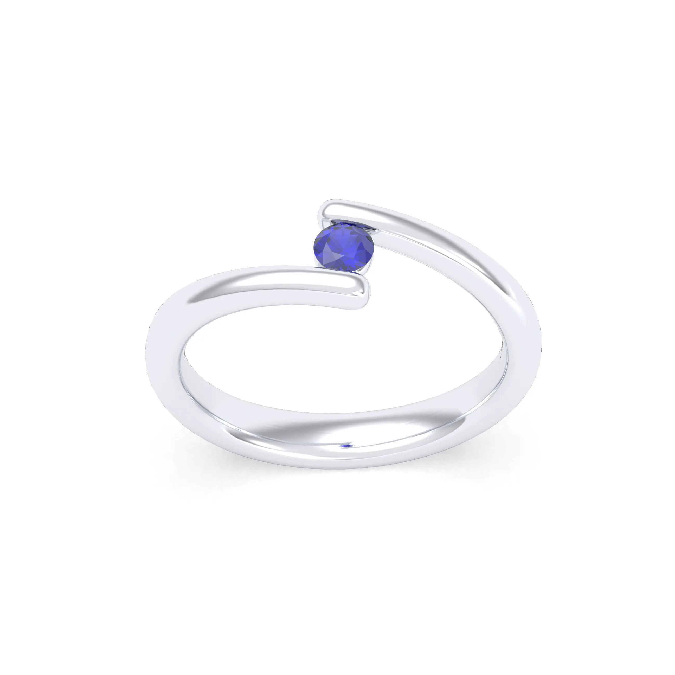 Bague Solitaire Naples en Or Blanc 18k – La Lumière Absolue