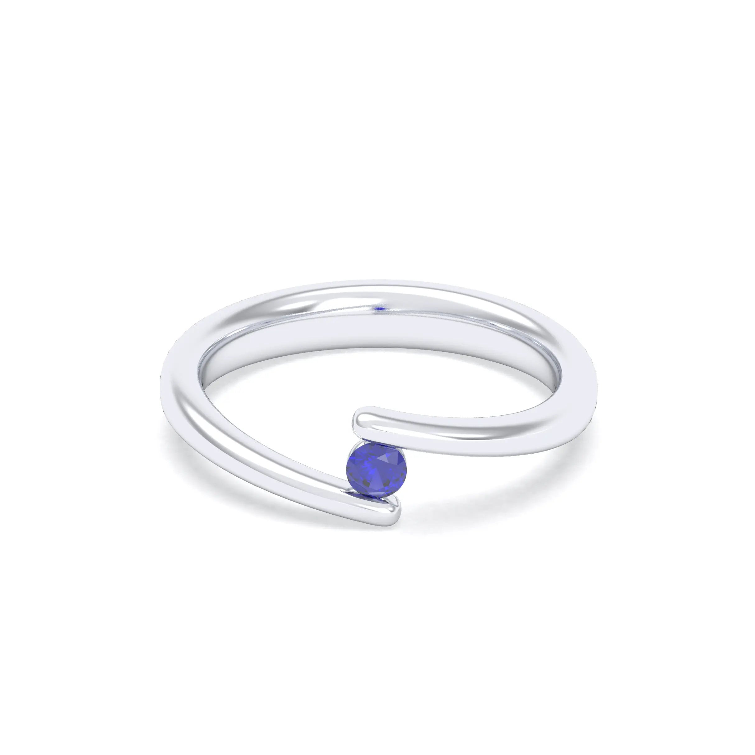 Bague Solitaire Naples en Or Blanc 18k – La Lumière Absolue