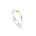 Bague Solitaire Naples en Or Blanc 18k – La Lumière Absolue