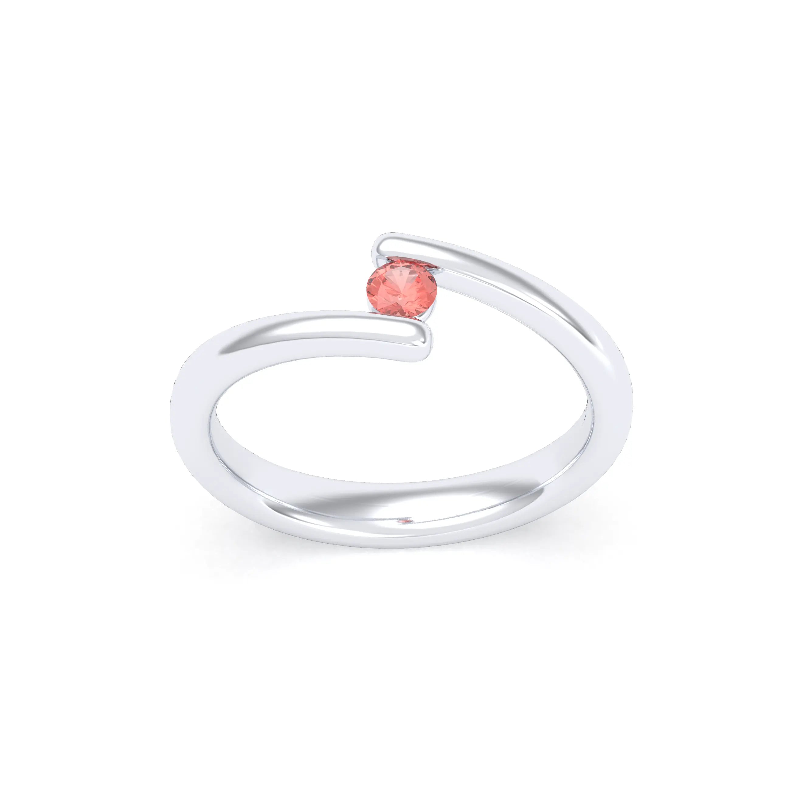 Bague Solitaire Naples en Or Blanc 18k – La Lumière Absolue