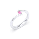 Bague Solitaire Naples en Or Blanc 18k – La Lumière Absolue Saphir rose