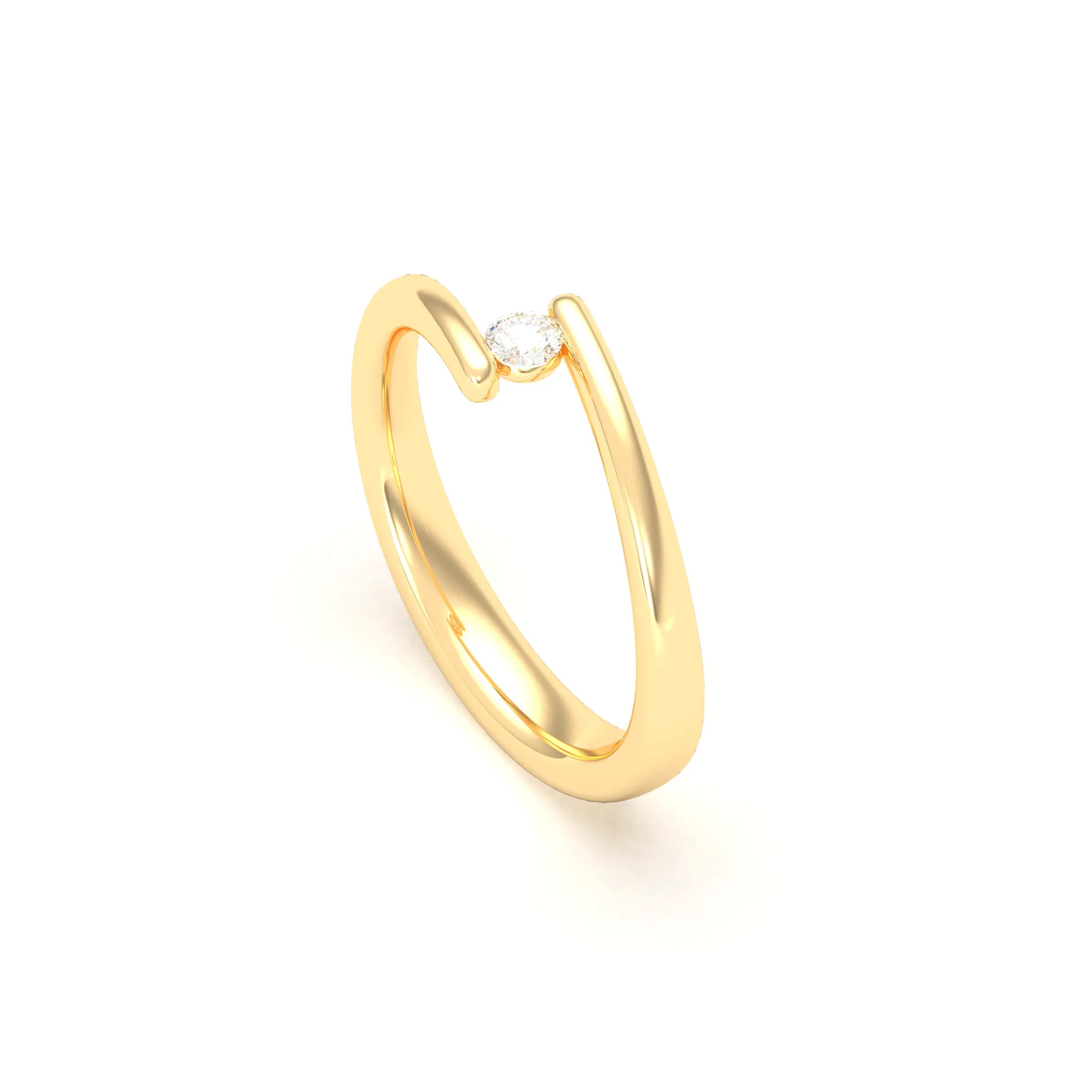 Bague Solitaire Naples en Or Jaune 18k – L'Essence de la Préciosité