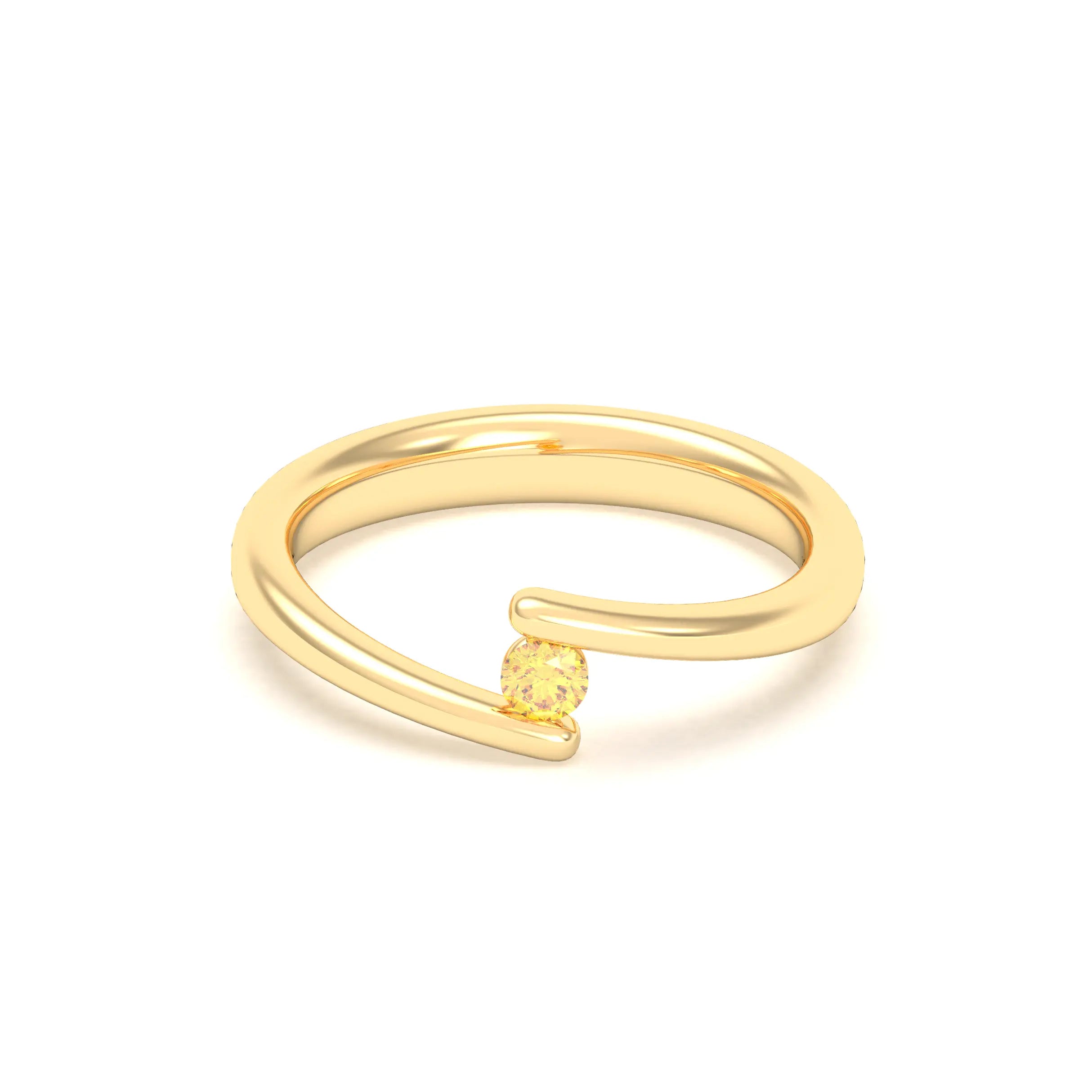 Bague Solitaire Naples en Or Jaune 18k – L'Essence de la Préciosité