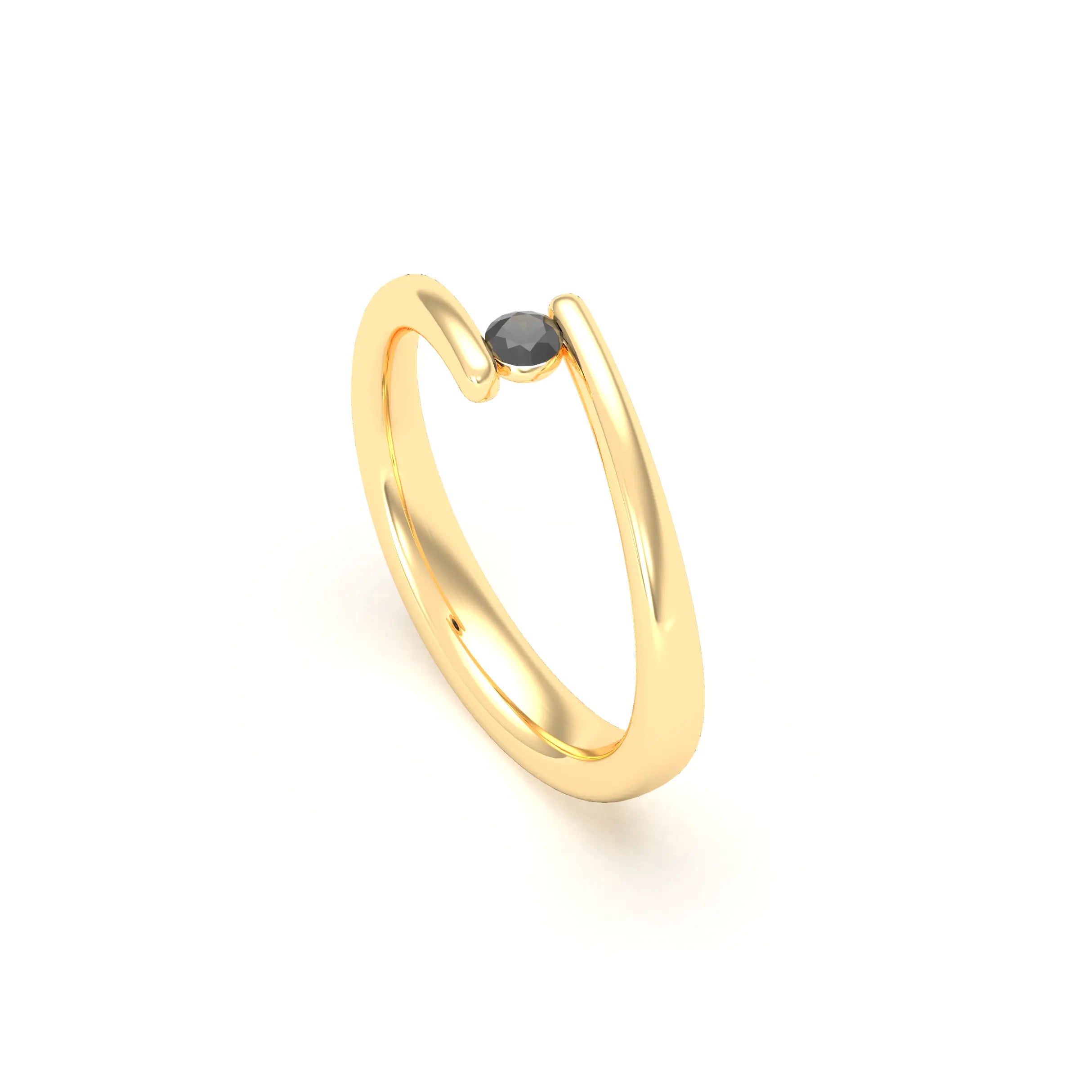 Bague Solitaire Naples en Or Jaune 18k – L'Essence de la Préciosité