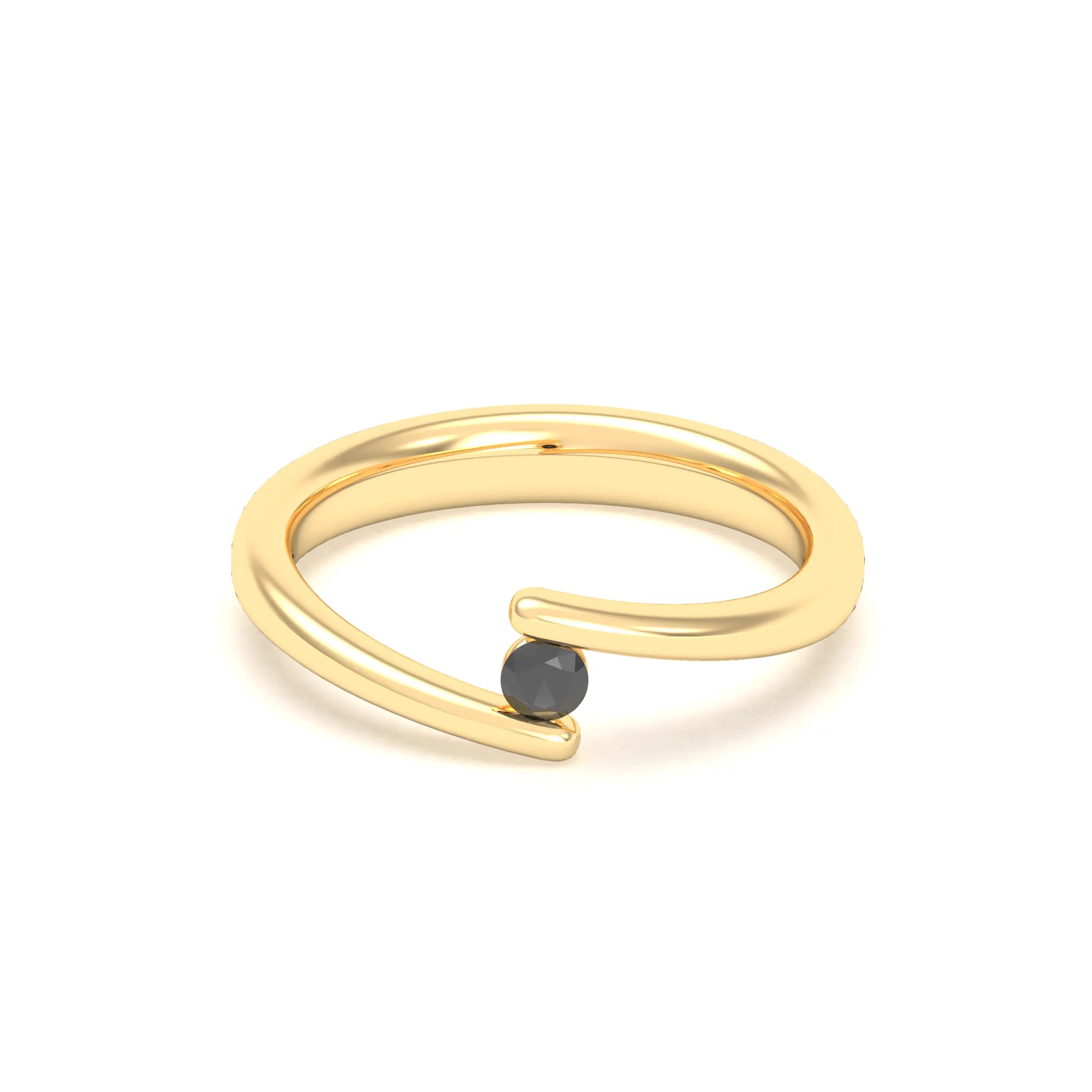 Bague Solitaire Naples en Or Jaune 18k – L'Essence de la Préciosité