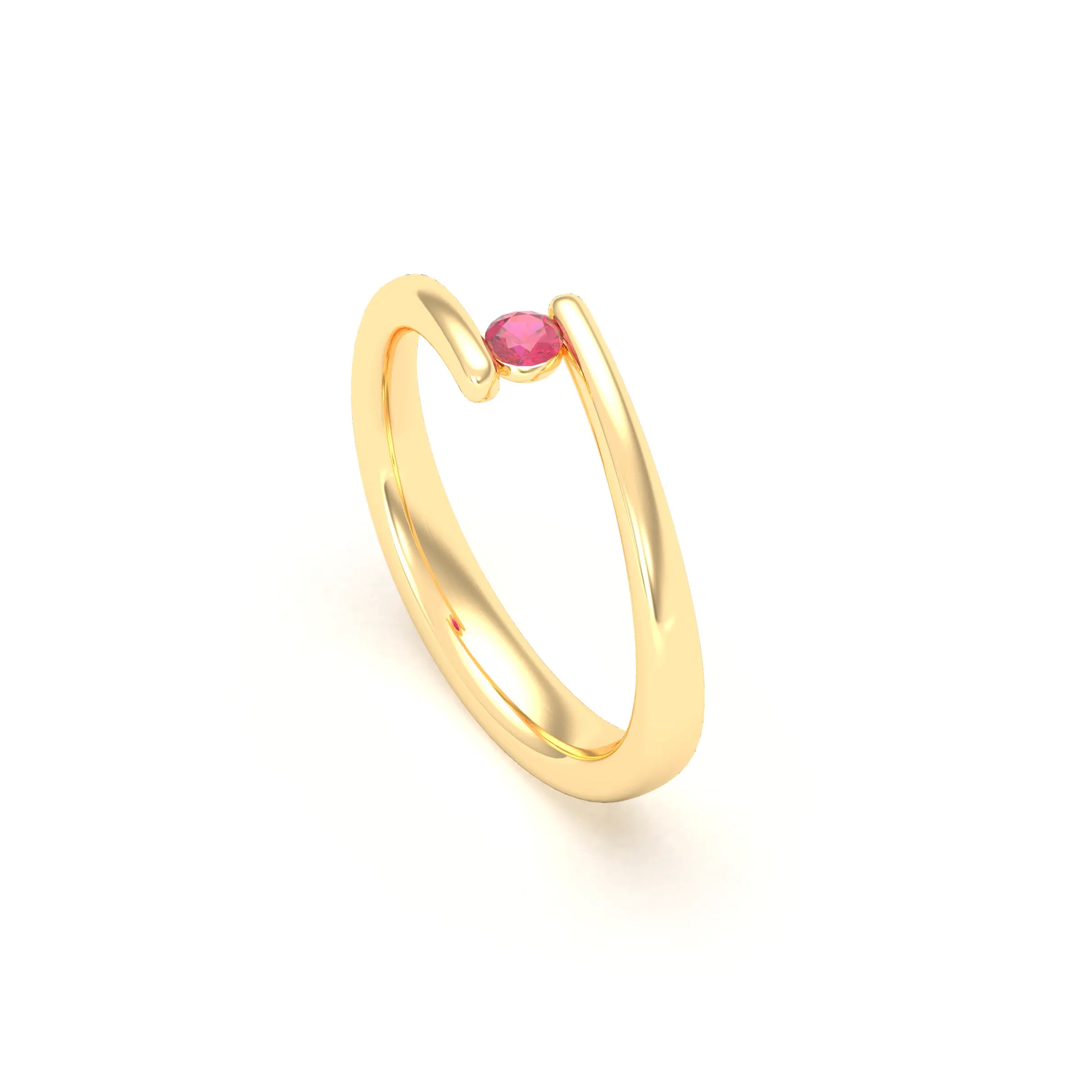 Bague Solitaire Naples en Or Jaune 18k – L'Essence de la Préciosité